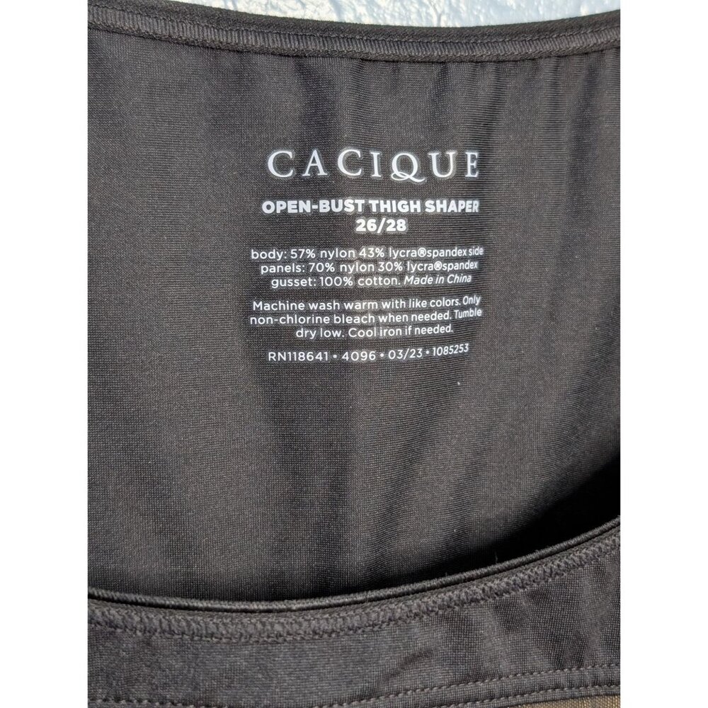 Cacique Open-Bust Thigh Shaper 26/28 Black Nylon Spandex Level 3 Max Contouring - Picture 4 of 16